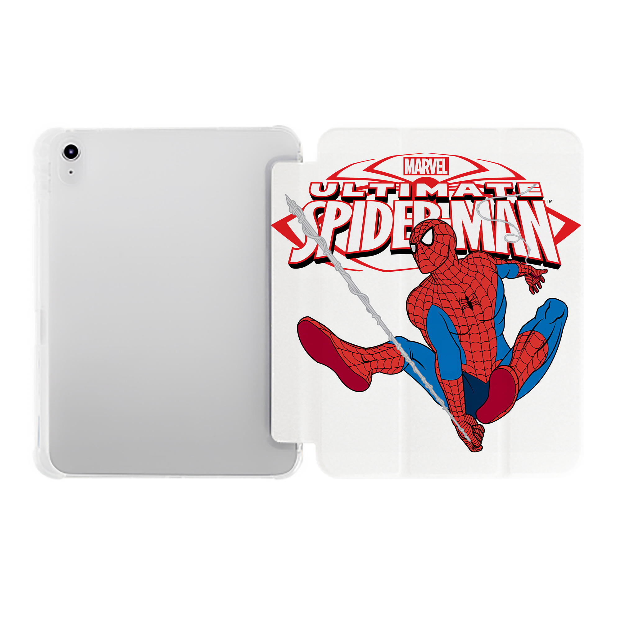 （画像用） Spider Man スパイダーマン IPad ケース ペン収納付き 三つ折りスタンド PUレザー×シリコン 対応機種9.5/10.5/10.9インチ